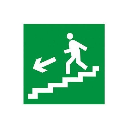 Знак E 14 Направление к эвакуационному выходу по лестнице вниз