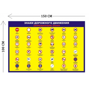 СТН-399 - Cтенд Знаки дорожного движения запрещающие 100 х 150 см